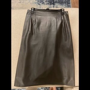 Genuine black leather pencil skirt size 14